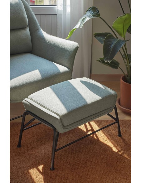 OTTOMAN SADIRA EN TEJIDO Y METAL.