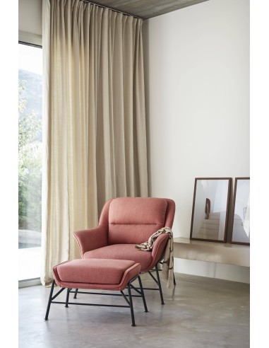 OTTOMAN SADIRA EN TEJIDO Y METAL.