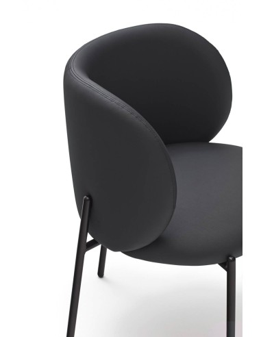 SILLA DE TEULAT MOGI EN PIEL SINTÉTICA EN NEGRO...