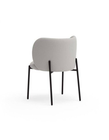 CADEIRA TEULAT MOGI EM TECIDO COR CINZA CLARO E...