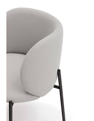 CADEIRA TEULAT MOGI EM TECIDO COR CINZA CLARO E...