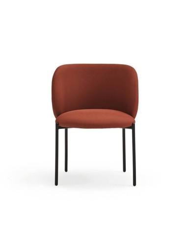 CADEIRA TEULAT MOGI EM TECIDO COR TEJA E PÉS...