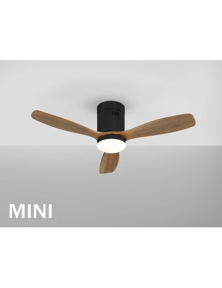 SCHULLER mini ventilador de teto SIROCO 107 cm. PRETO e NOGAL
