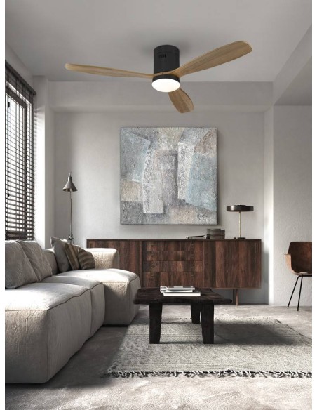 SCHULLER ventilador de teto SIROCO 132 cm. PRETO e NOGAL