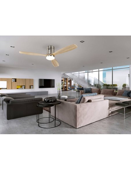 SCHULLER ventilador de teto SIROCO 132 cm. Niquel e Madeira