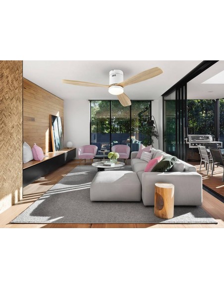 SCHULLER ventilador de teto SIROCO 132 cm. Branco e Madeira