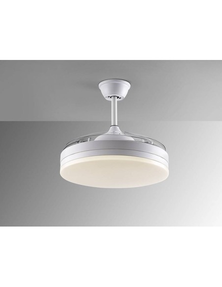 SCHULLER VENTILADOR techo VENTO 50/100 cm, aspas escamoteables, Blanco.