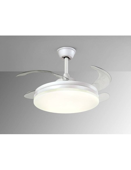 SCHULLER VENTILADOR techo VENTO 50/100 cm, aspas escamoteables, Blanco.