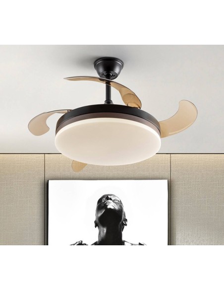 SCHULLER VENTILADOR de techo VENTO 50/100 cm. Aspas escamoteables. Negro y Bronce.