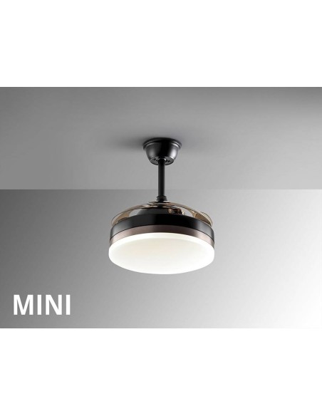 SCHULLER VENTILADOR MINI de techo VENTO 40/90 cm. Aspas escamoteables. Negro y Bronce.