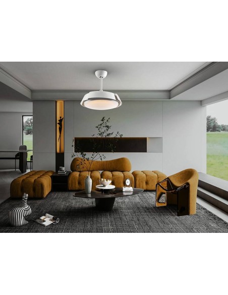 SCHULLER VENTILADOR de techo ENZO 53/106 cm. Aspas retractiles. Blanco.