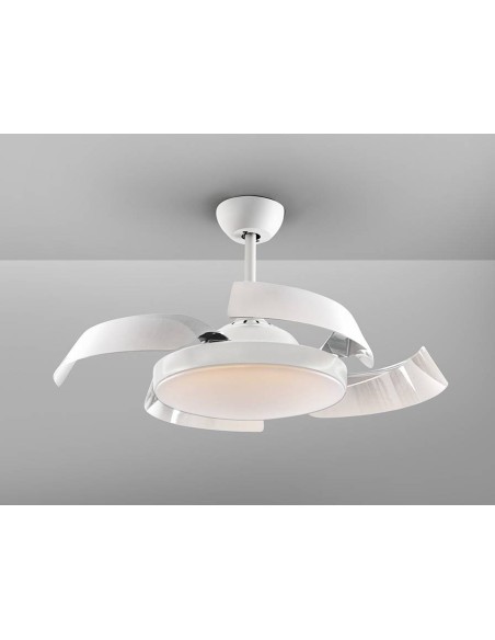 SCHULLER VENTILADOR de techo ENZO 53/106 cm. Aspas retractiles. Blanco.