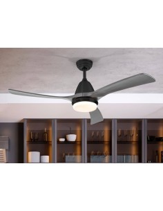SCHULLER VENTILADOR DE TETO ASPAS 132 cm. PRETO e CINZA