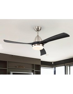 SCHULLER VENTILADOR DE TECHO ASPAS 132 cm. NIQUEL y NEGRO,