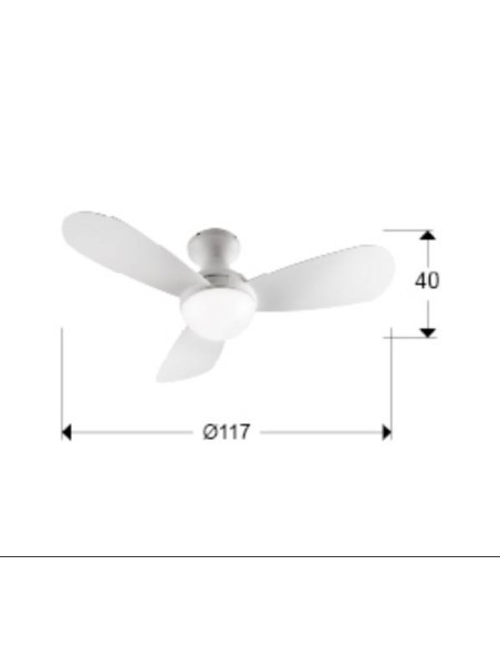 SCHULLER VENTILADOR DE TETO VITO 117 cm. BRANCO
