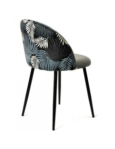 Silla JUNGLE, metal, tapizado velvet gris con trasera... 2