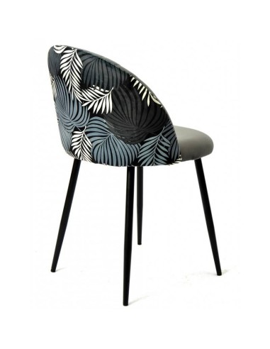 Silla JUNGLE, metal, tapizado velvet gris con...