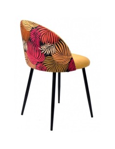 Silla JUNGLE, metal, tapizado velvet amarillo con trasera... 2