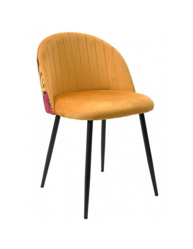 Silla JUNGLE, metal, tapizado velvet amarillo...