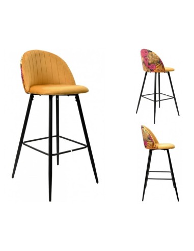 Taburete JUNGLE 75, metal, tapizado velvet...