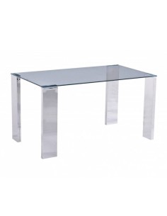 Mesa De Comedor Bety 160x90, Cristal, Cromado