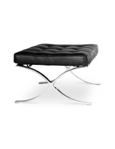 Otomano Barna couro preto