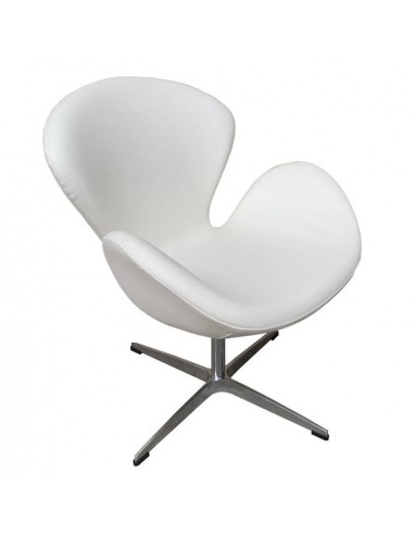 Sillón giratorio Cisne en cuero sintético color...