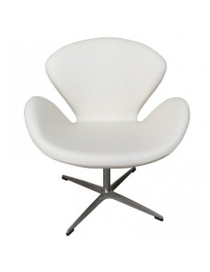 Poltrona Swan Replica couro branco, Inspirado em Arne Jacobsen 2