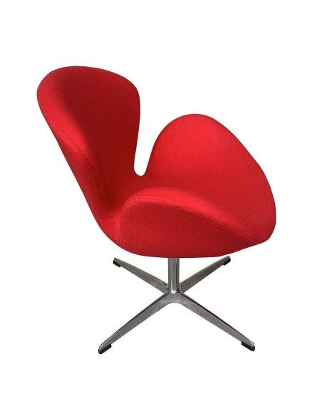Sillón giratorio Cisne tela cashmere rojo