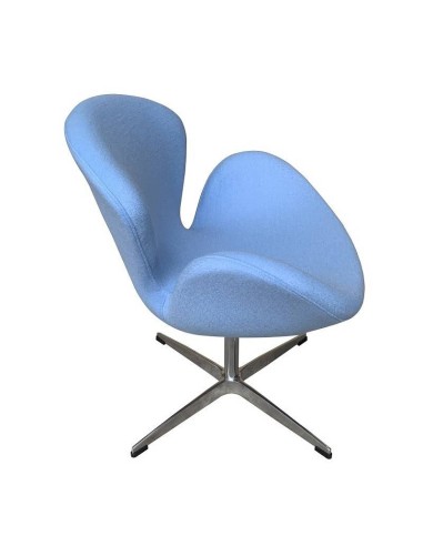 Sillón giratorio Cisne tela cashmere azul