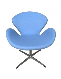 Sillón giratorio Cisne tela cashmere azul 2