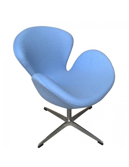 Sillón giratorio Cisne tela cashmere azul