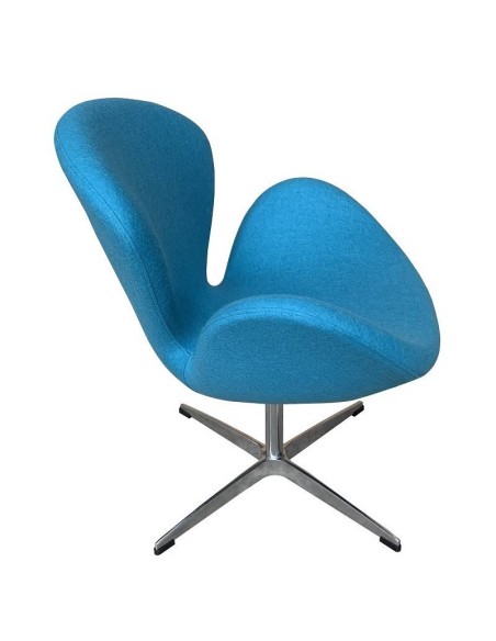 Sillón giratorio Cisne tela cashmere turquesa 34
