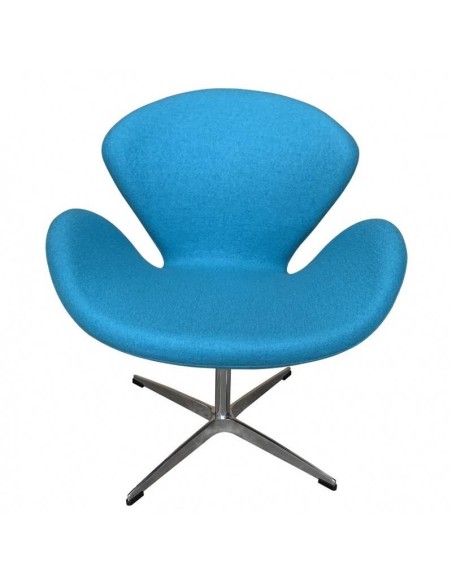 Sillón giratorio Cisne tela cashmere turquesa 34