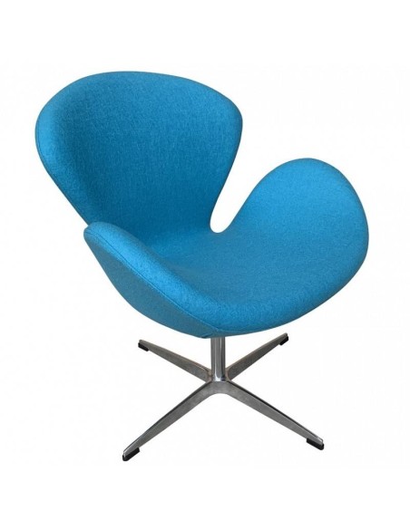 Sillón giratorio Cisne tela cashmere turquesa 34