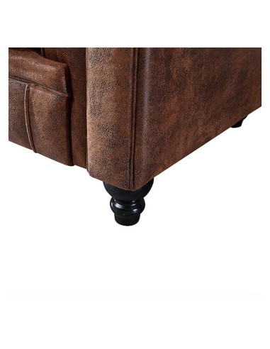 Poltrona CHESTER, imitação pele castanha vintage