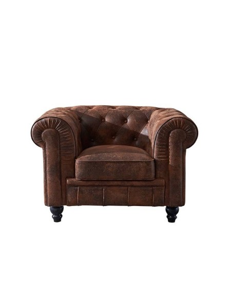Sillón CHESTER, similpiel marrón vintage