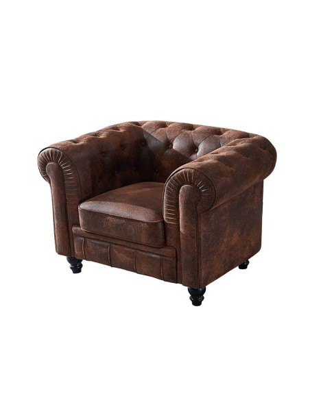 Sillón CHESTER, similpiel marrón vintage