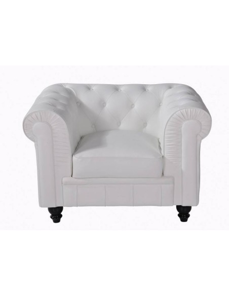 Sillón CHESTER, similpiel blanco