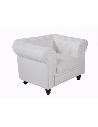 Poltrona CHESTER, imitação pele branco
