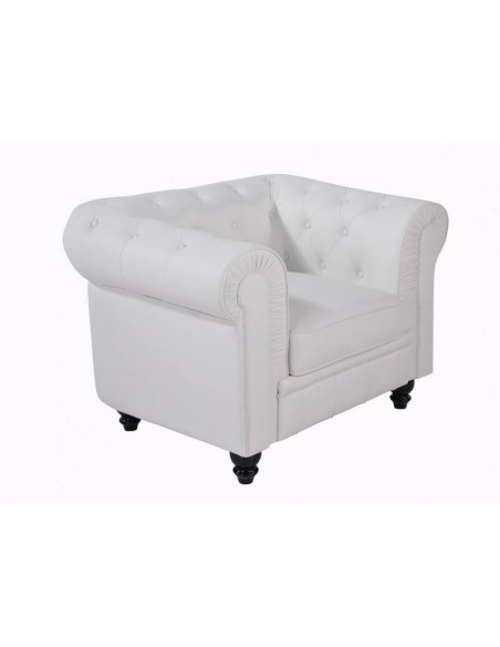 Poltrona CHESTER, imitação pele branco