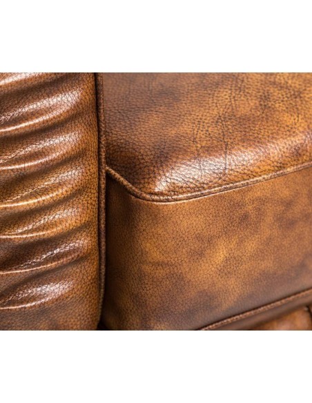 Sillón CHESTER, similpiel cuero viejo marrón
