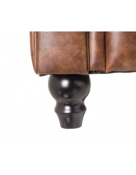 Poltrona CHESTER, couro sintético velho marrom