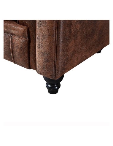 Sofá CHESTER, 2 plazas, similpiel marrón vintage