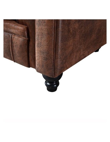 Sofá CHESTER, 3 plazas, similpiel marrón vintage