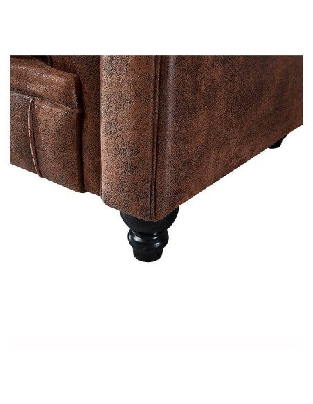 Sofá CHESTER, 3 plazas, similpiel marrón vintage