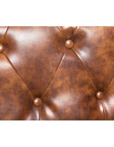Sofá CHESTER, 2 lugares, pele sintética, marrón...