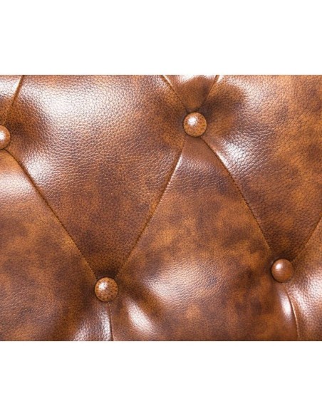 Sofá CHESTER, 2 plazas, similpiel cuero viejo marrón