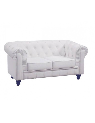 Sofá CHESTER, 2 plazas, similpiel blanco