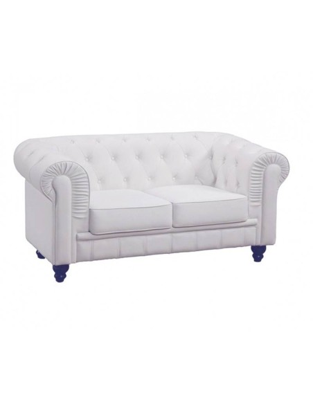 Sofá CHESTER, 2 plazas, similpiel blanco